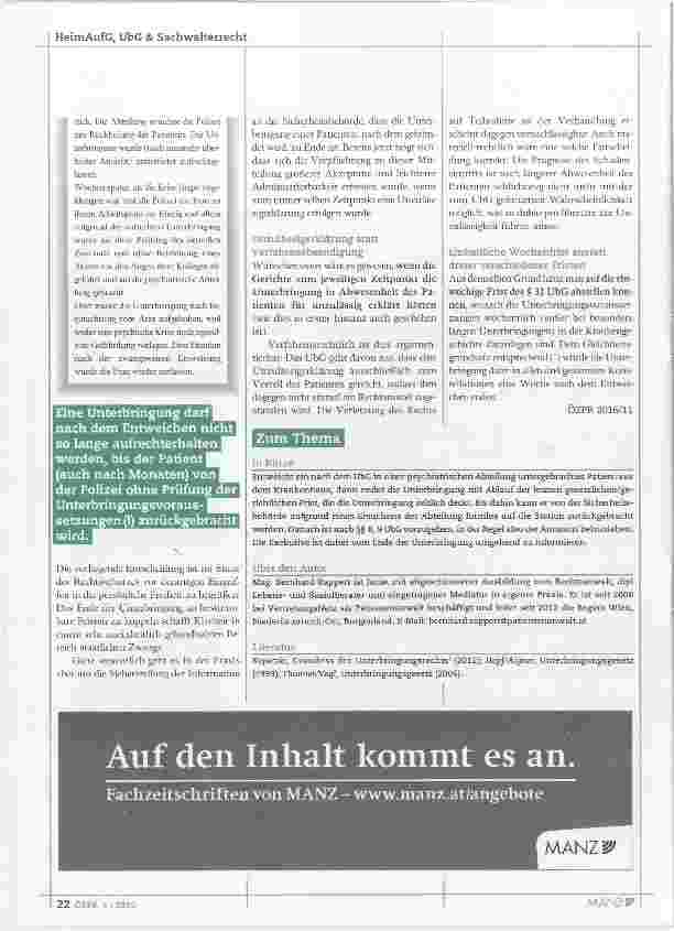 Vorschauseite 3: Wenn untergebrachte Psychiatriepatienten entweichen
