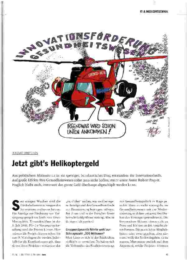 Vorschauseite 1: Jetzt gibt es Helikoptergeld