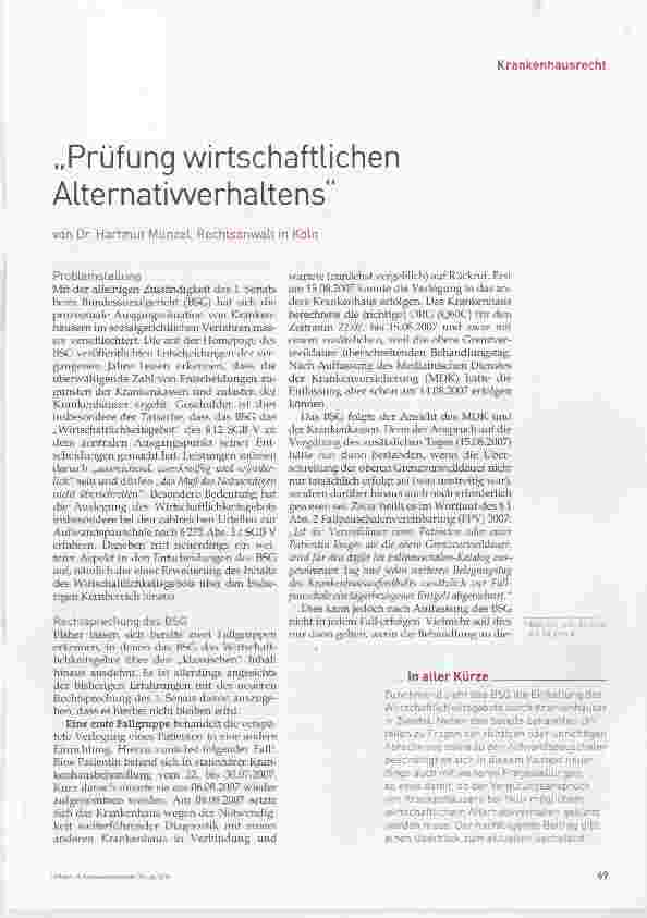 Vorschauseite 1: Prüfung wirtschaftlichen Alternatiwerhaltens