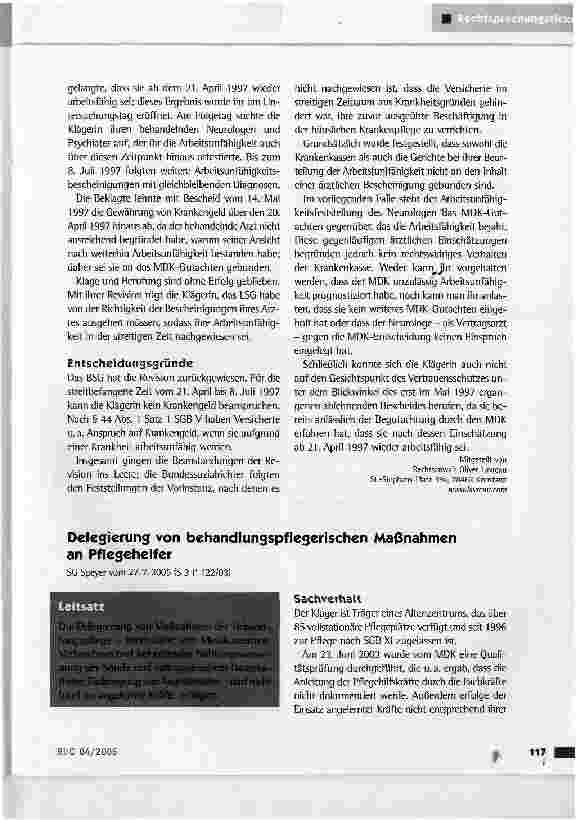 Vorschauseite 2: Gewährung von Krankengeld