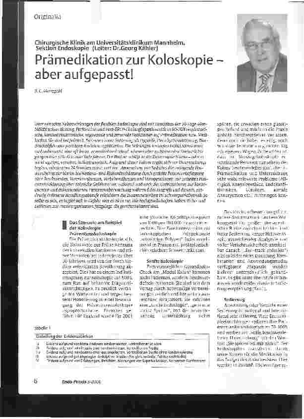 Vorschauseite 1: Prämedikation zur Koloskopie aberaufgepasst!