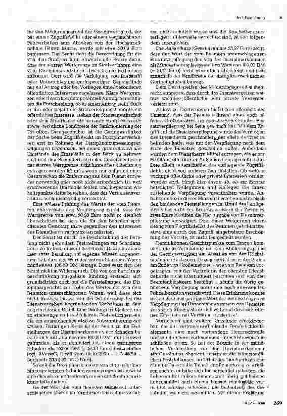 Vorschauseite 3: ZUM DISZIPLINARRECHTMilderungsgrund bei Disziplinarmaßnahme