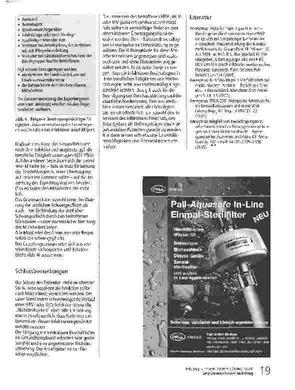 Vorschauseite 4: Umgang mit infektiösen Beschäftigten Aufgaben des Betriebsarztes