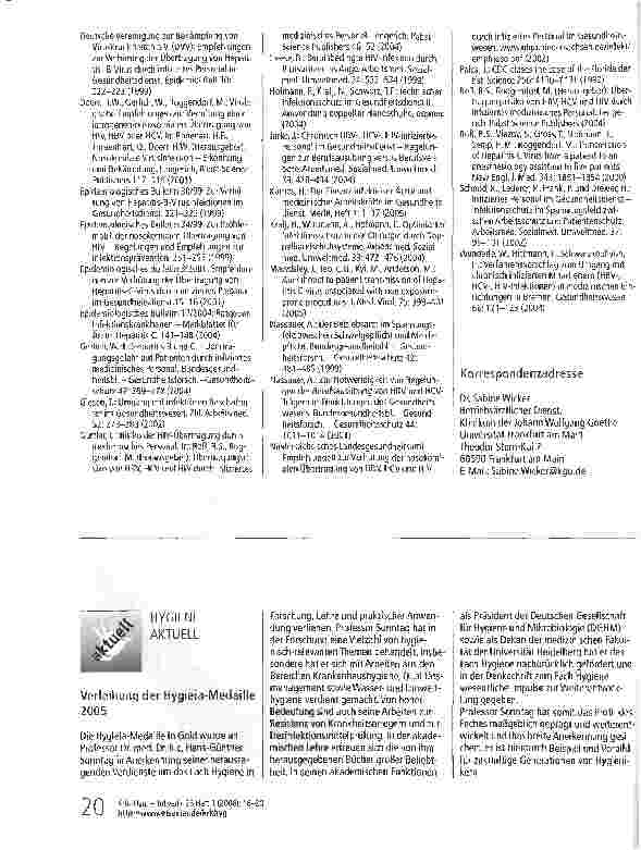 Vorschauseite 5: Umgang mit infektiösen Beschäftigten Aufgaben des Betriebsarztes