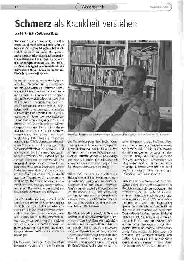 Vorschauseite 1: Schmerz als Krankheit verstehen