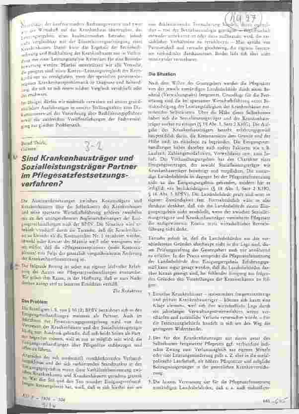 Vorschauseite 1: Sind Krankenhausträger und Sozialleistungsträger Partner im Pflegesatzfestsetzungsverfahren?