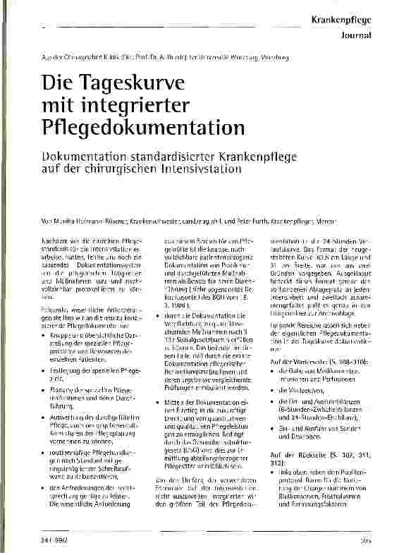Vorschauseite 1: Die Tageskurve mit integrierter Pflegedokumentation