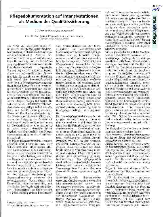 Vorschauseite 1: Pflegedokumentation auf Intensivstationen als Medium der Qualitätssicherung
