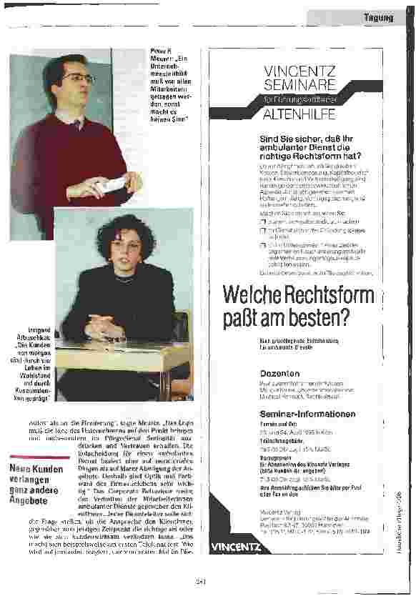 Vorschauseite 2: Finde Wünsche und erfülle sie! Tagung zur Öffentlichkeitsarbeit, Imagepflege und Werbung in der Häuslichen Pflege