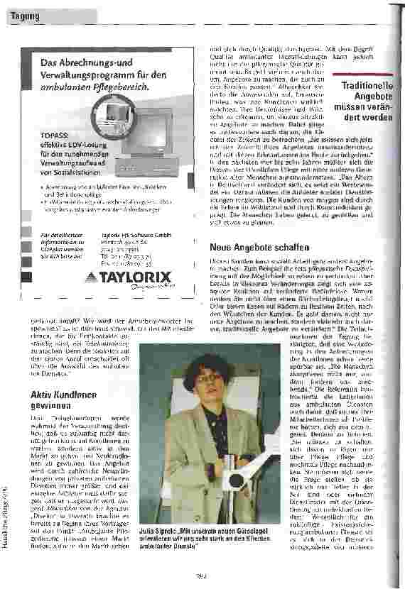 Vorschauseite 3: Finde Wünsche und erfülle sie! Tagung zur Öffentlichkeitsarbeit, Imagepflege und Werbung in der Häuslichen Pflege