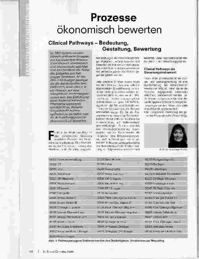Vorschauseite 1: Prozesse ökonomisch bewertenClinical Pathways - Bedeutung, Gestaltung, Bewertung