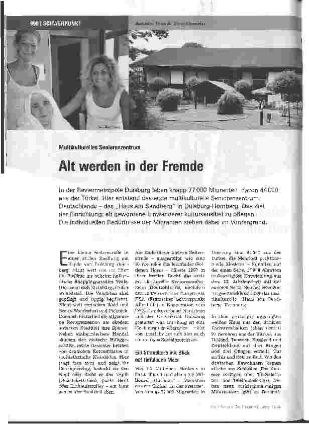 Vorschauseite 1: Multikulturelles Seniorenzentrum - Alt werden in der Fremde