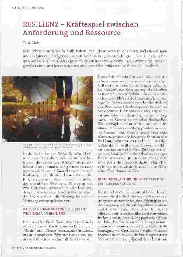 Vorschauseite 1: RESILIENZ Kräftespiel zwischen Anforderung und Ressource