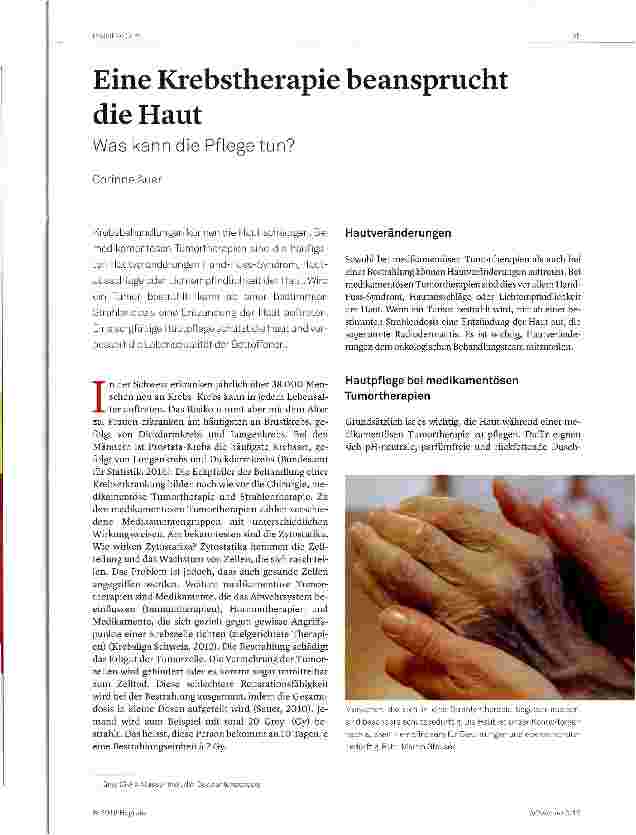 Vorschauseite 1: Eine Krebstherapie beansprucht die Haut