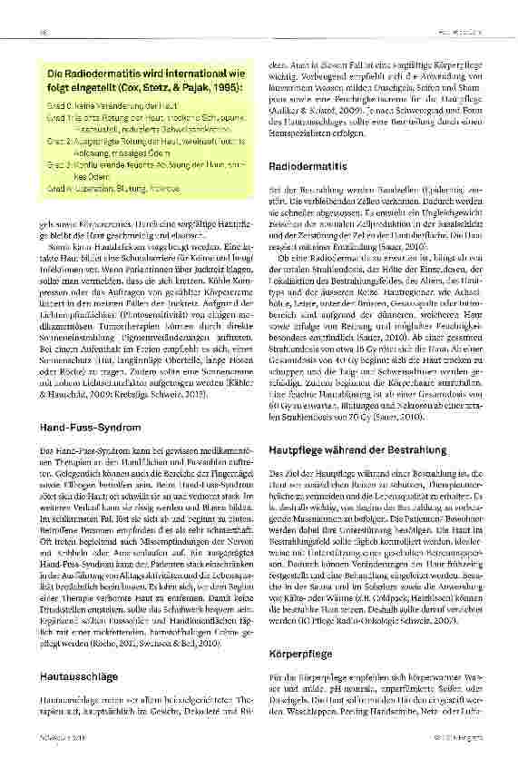 Vorschauseite 2: Eine Krebstherapie beansprucht die Haut