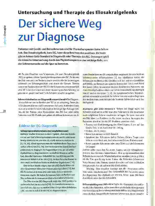 Vorschauseite 1: Untersuchung und Therapie des IliosakralgelenksDer sichere Weg zur Diagnose