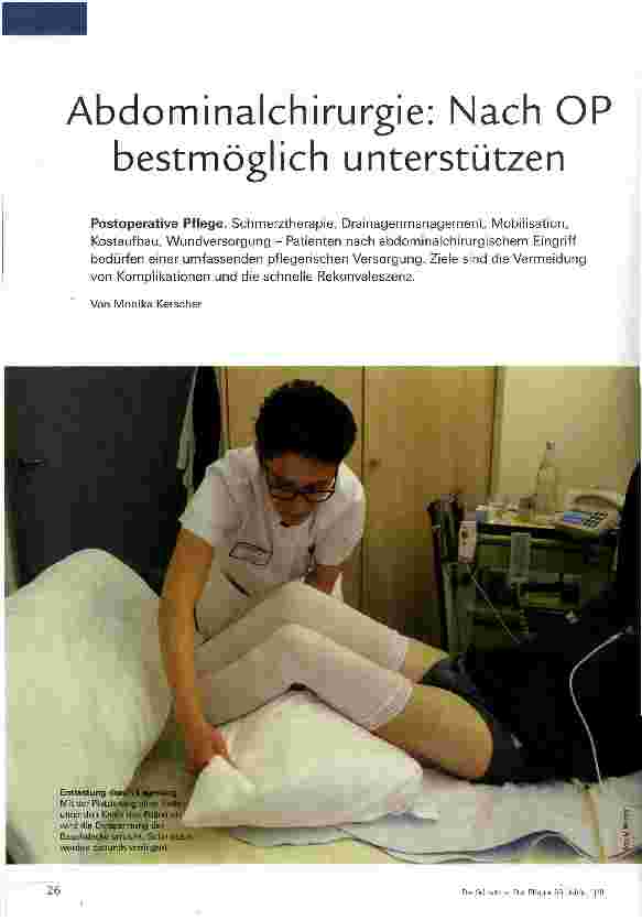 Vorschauseite 1: Abdominalchirurgie: Nach OP bestmöglich unterstützen