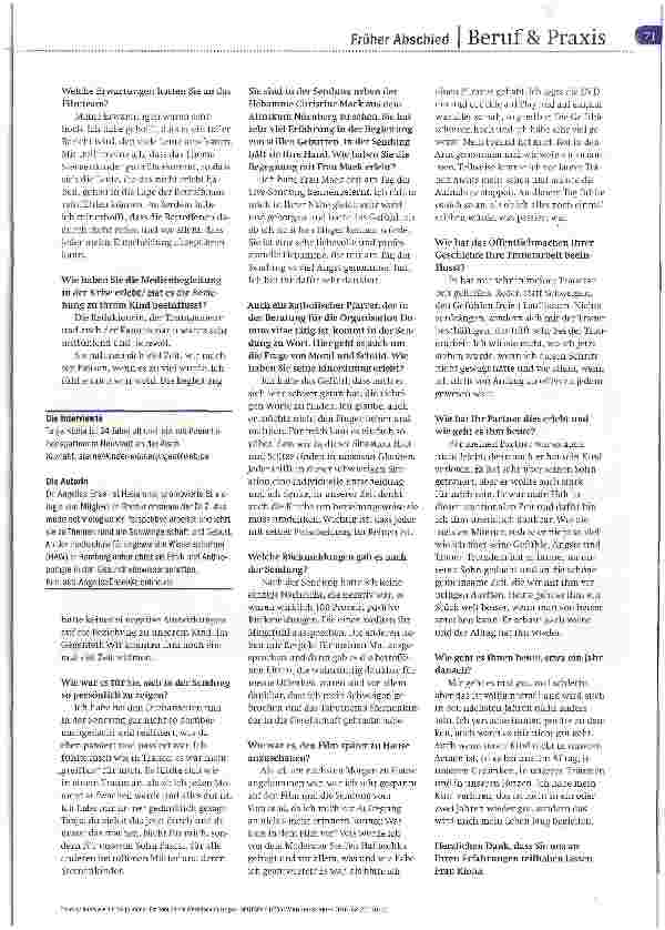 Vorschauseite 2: Ein Tabu in die Gesellschaft tragen