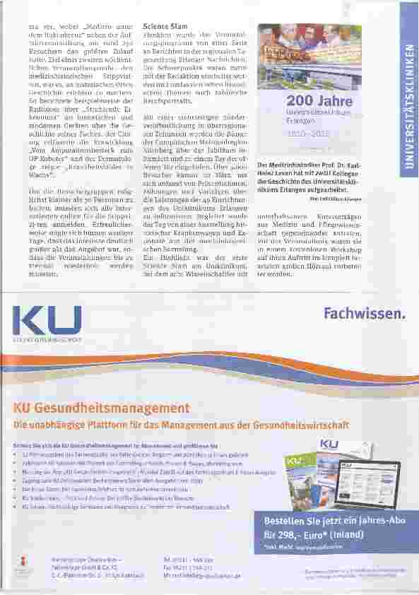 Vorschauseite 3: 200 Jahre Universitätsklinikum Erlangen