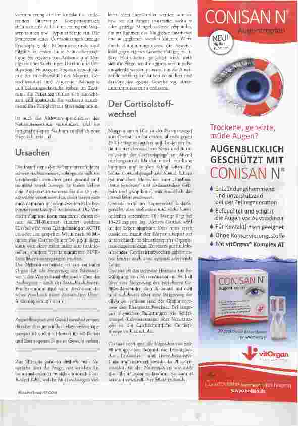 Vorschauseite 2: Latente Nebennierenrindeninsuffizienz und Cortisol-Mangel Pflanzliche Stimulation des Hormonsystems