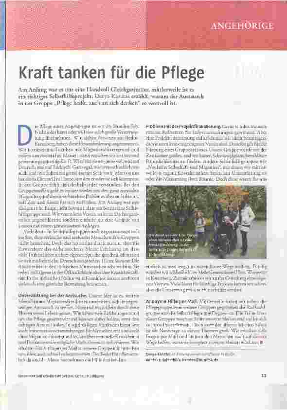 Vorschauseite 1: Kraft tanken für die Pflege