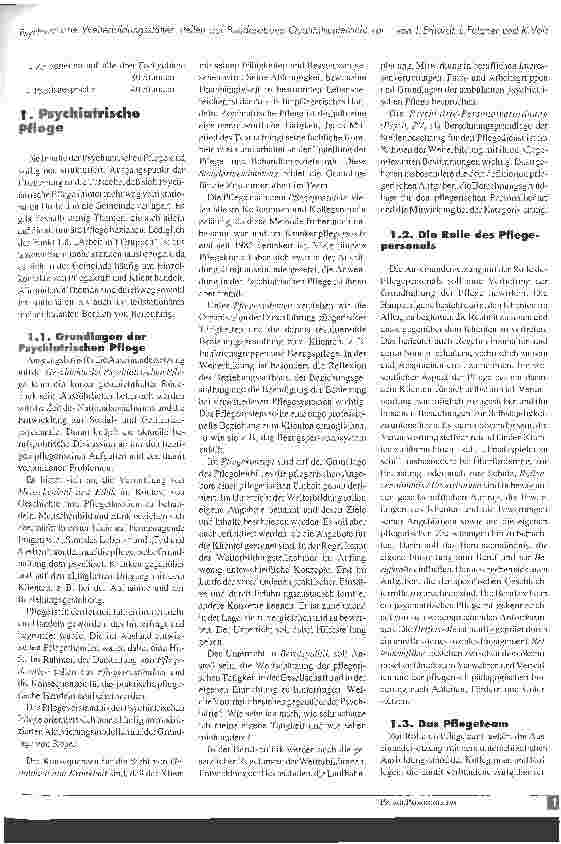Vorschauseite 3: Rahmenlehrplan für den Unterricht in der psychiatrischen Pflege