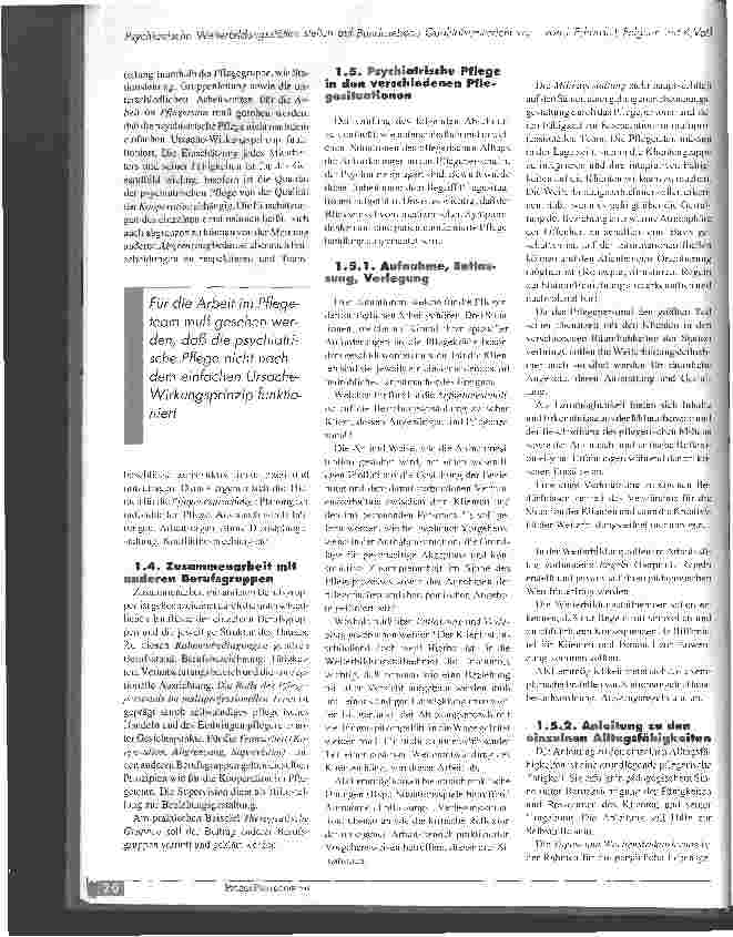 Vorschauseite 4: Rahmenlehrplan für den Unterricht in der psychiatrischen Pflege