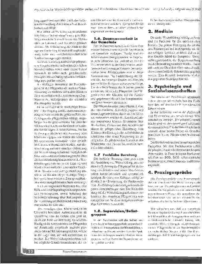 Vorschauseite 6: Rahmenlehrplan für den Unterricht in der psychiatrischen Pflege