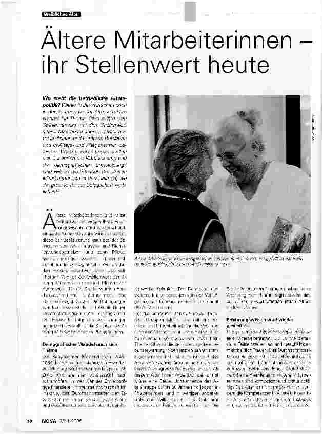Vorschauseite 1: Ältere Mitarbeiterinnen - Ihr Stellenwert heute