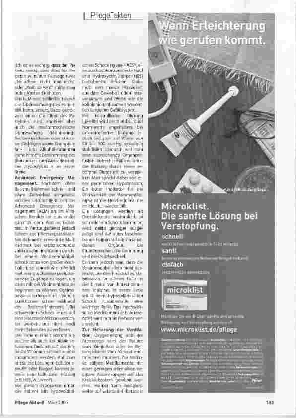 Vorschauseite 4: Der hypogolämische Schock und was die Pflege tun kann