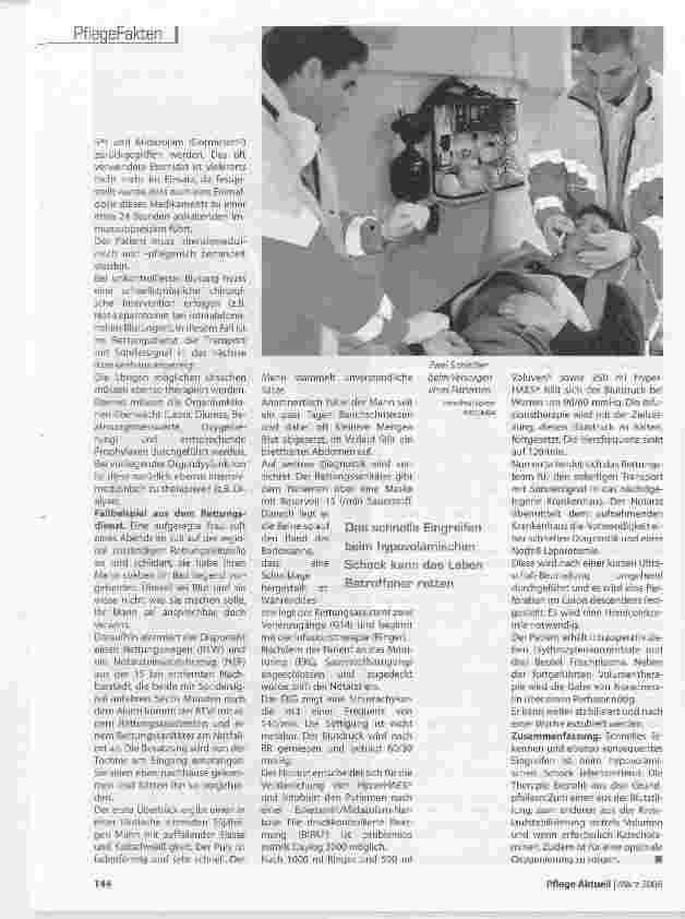 Vorschauseite 5: Der hypogolämische Schock und was die Pflege tun kann