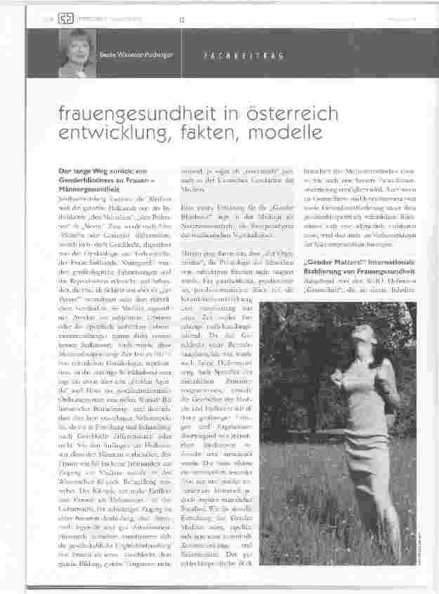 Vorschauseite 1: Frauengesundheit in Österreich Entwicklung, Fakten, Modelle