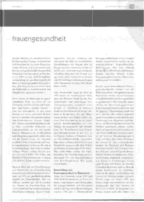 Vorschauseite 2: Frauengesundheit in Österreich Entwicklung, Fakten, Modelle