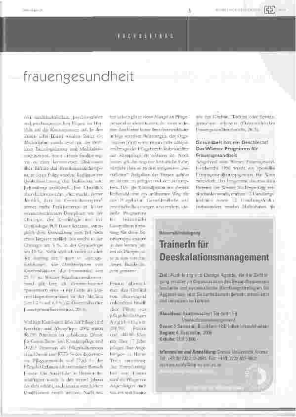 Vorschauseite 4: Frauengesundheit in Österreich Entwicklung, Fakten, Modelle