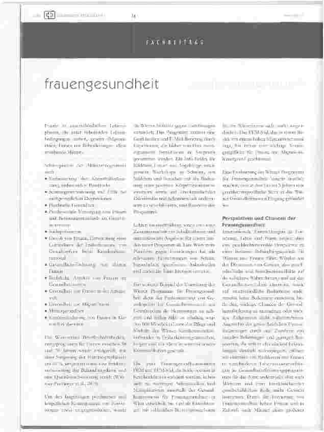 Vorschauseite 5: Frauengesundheit in Österreich Entwicklung, Fakten, Modelle