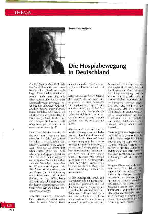 Vorschauseite 1: Die Hospizbewegung in Deutschland