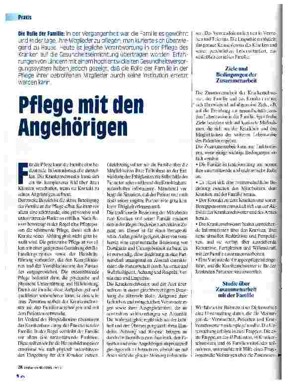 Vorschauseite 1: Pflege mit den Angehörigen