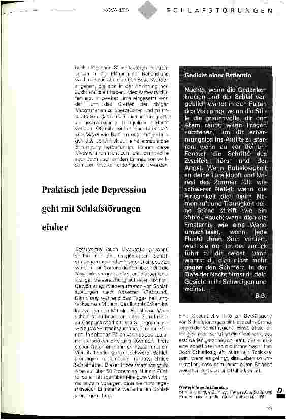 Vorschauseite 4: Was raubt den Menschen den Schlaf?