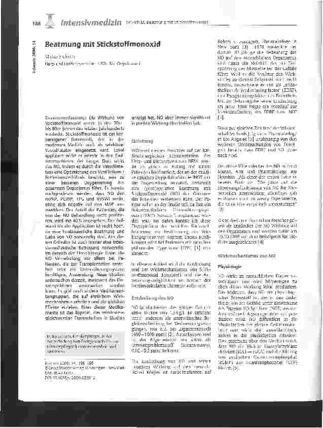 Vorschauseite 1: Beatmung mit Stickstoffmonoxid