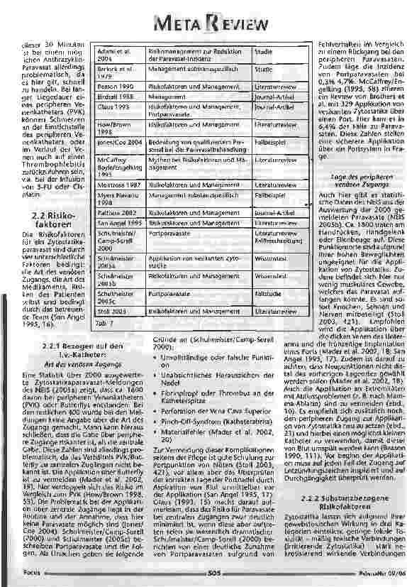 Vorschauseite 2: Prävention und Management von Zytostatika-Paravasaten aus der pflegerischen Perspektive