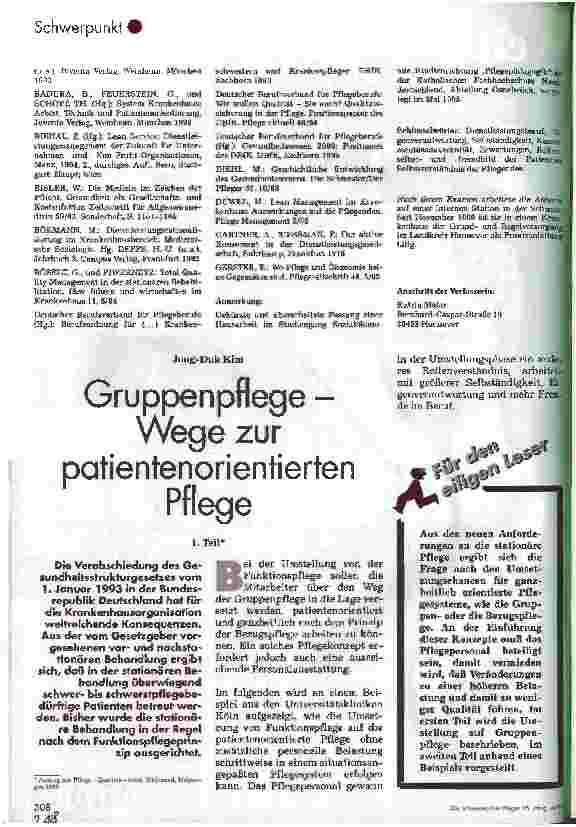 Vorschauseite 1: Gruppenpflege - Wege zur patientenorientierten Pflege 1. Teil