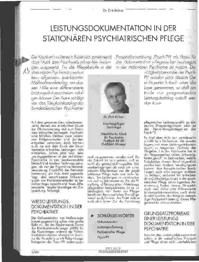 Vorschauseite 1: Leistungsdokumentation in der stationären psychiatrischen Pflege