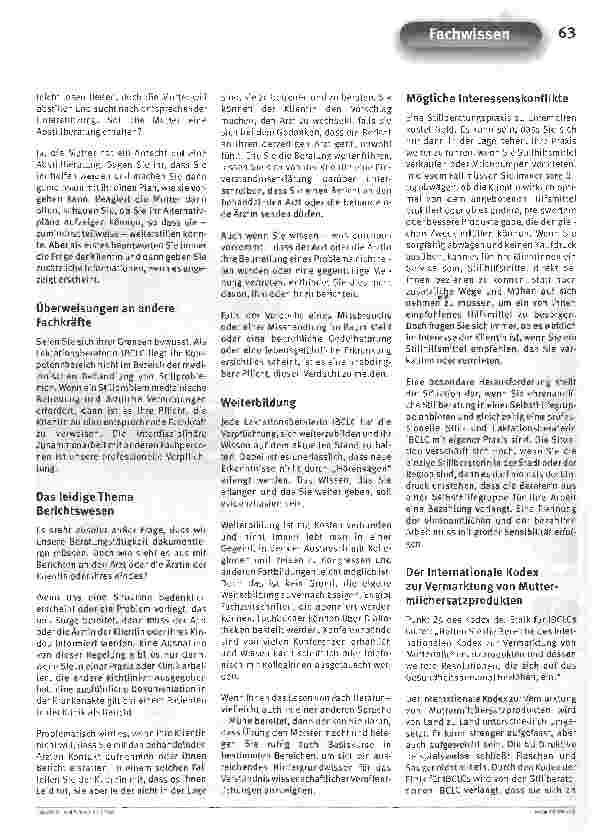 Vorschauseite 2: Ethik in der StillberatungVortrag von JoAnne Scott, MA IBCLC beim 5. VELB-Kongress Laktation und Stillen in Maastricht