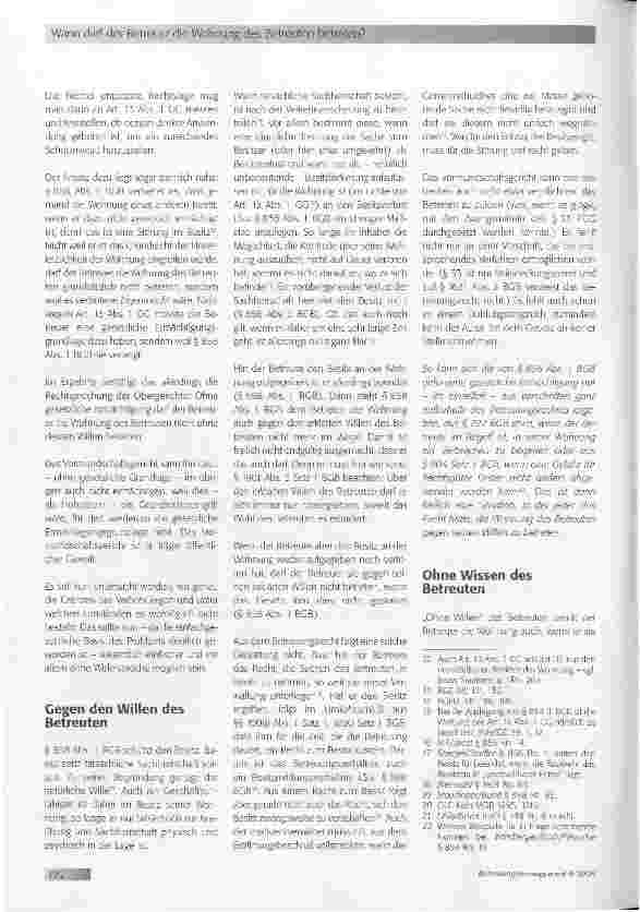 Vorschauseite 2: Wann darf der Betreuer die Wohnung des Betreuten betreten?