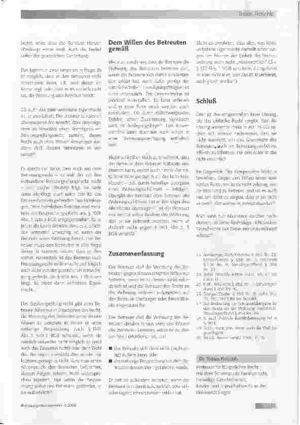 Vorschauseite 3: Wann darf der Betreuer die Wohnung des Betreuten betreten?