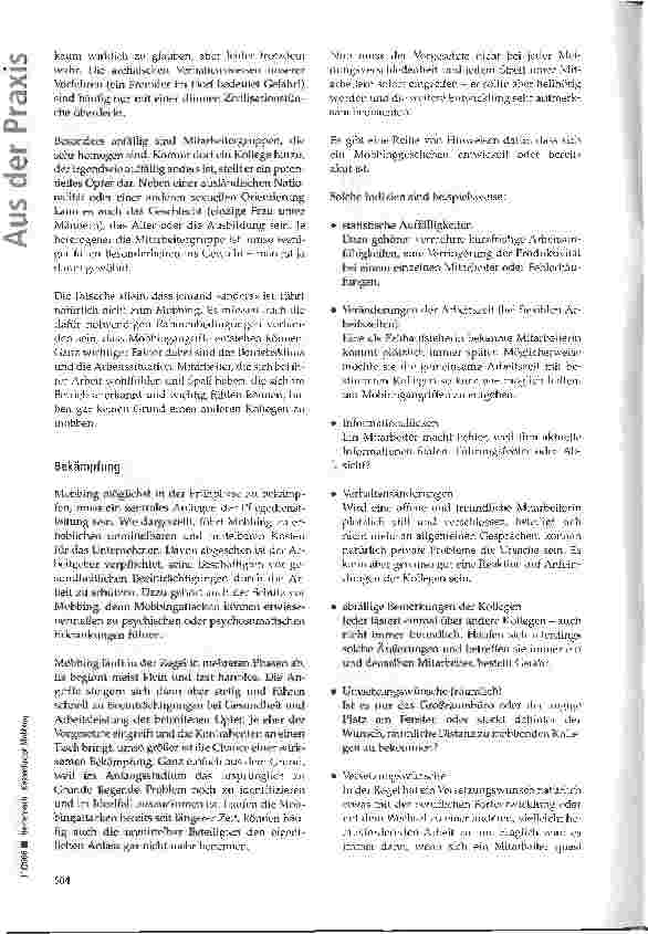 Vorschauseite 3: Kostenfaktor Mobbing