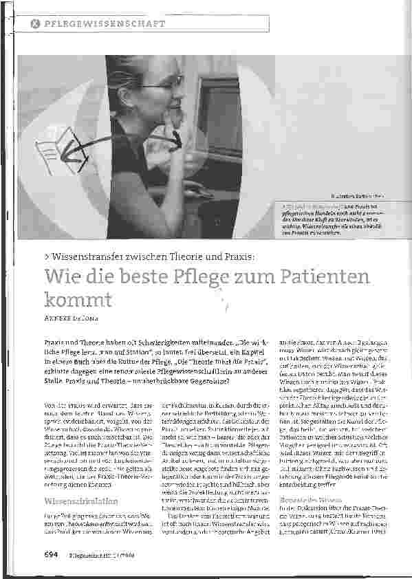 Vorschauseite 1: Wissenstransfer zwischen Theorie und Praxis: Wie die beste Pflege zum Patienten kommt
