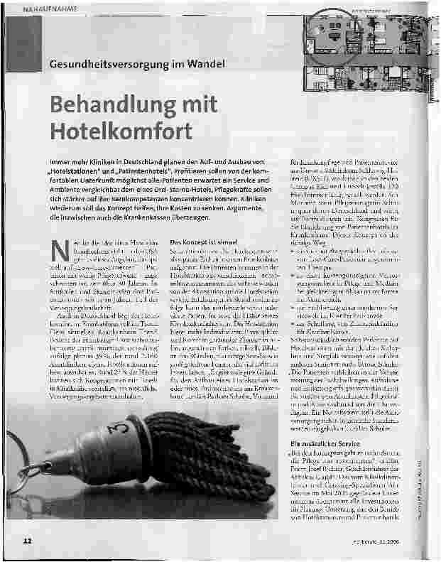 Vorschauseite 1: Gesundheitsversorgung im Wandel - Behandlung mit Hotel komfort