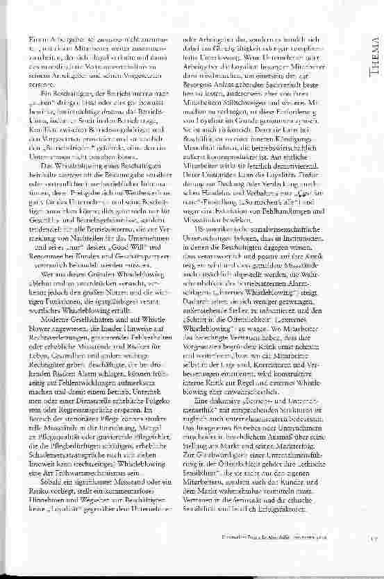 Vorschauseite 2: NESTBESCHMUTZUNG ODER UNVERZICHTBARE INFORMATION: WELCHEN NUTZEN BRINGT DAS WHISTLEBLOWING VON BESCHÄFTIGTEN?