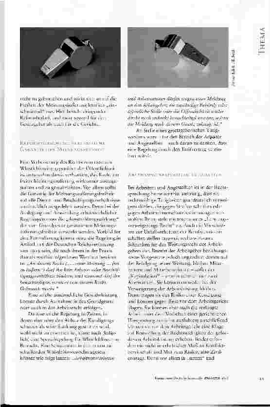 Vorschauseite 6: NESTBESCHMUTZUNG ODER UNVERZICHTBARE INFORMATION: WELCHEN NUTZEN BRINGT DAS WHISTLEBLOWING VON BESCHÄFTIGTEN?